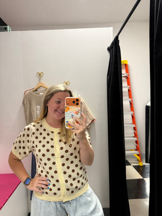 POLKA DOT SWEATER CARDIGAN