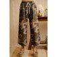 CAMO CURVED SIDE SEAM DRAWSTRING PANTS