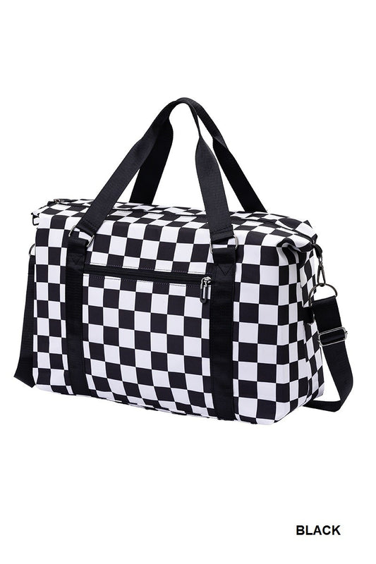 CHECKERED DUFFLE BAG