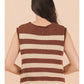 IN A DAZE STRIPED TOP - CHOCOLATE