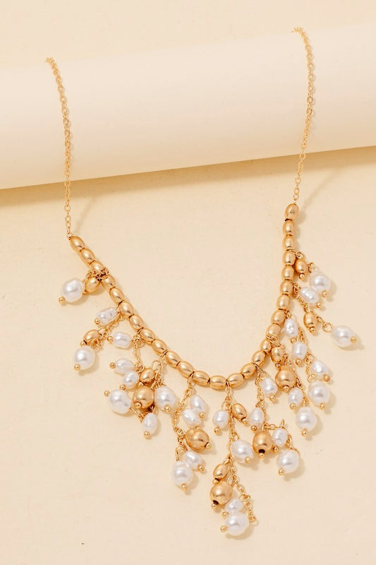 PEARL CLUSTER STATEMENT NECKLACE