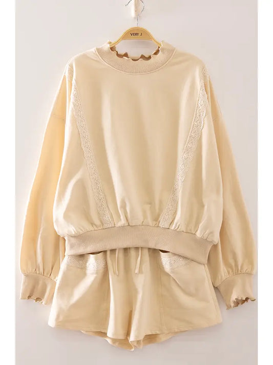 LACE TRIM SHORTS