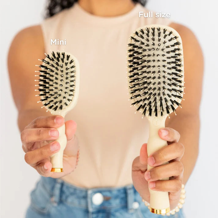 TELETIES - BOAR BRISTLE HAIR BRUSH - MINI - TAN