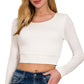 DOUBLE LAYERED LONG SLEEVE CROP TOP