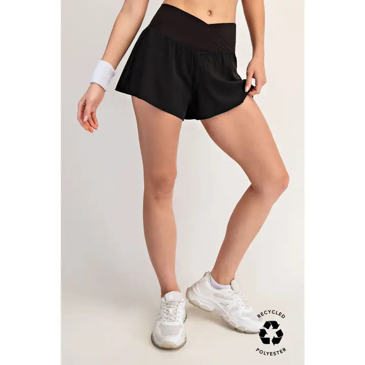 BUTTER SOFT CROSSOVER FLARE SHORTS