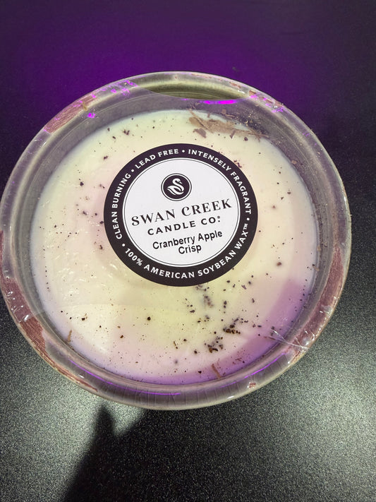 Swan Creek Candles - Round Vintage Ivory Bowl - Cranberry Apple Crisp