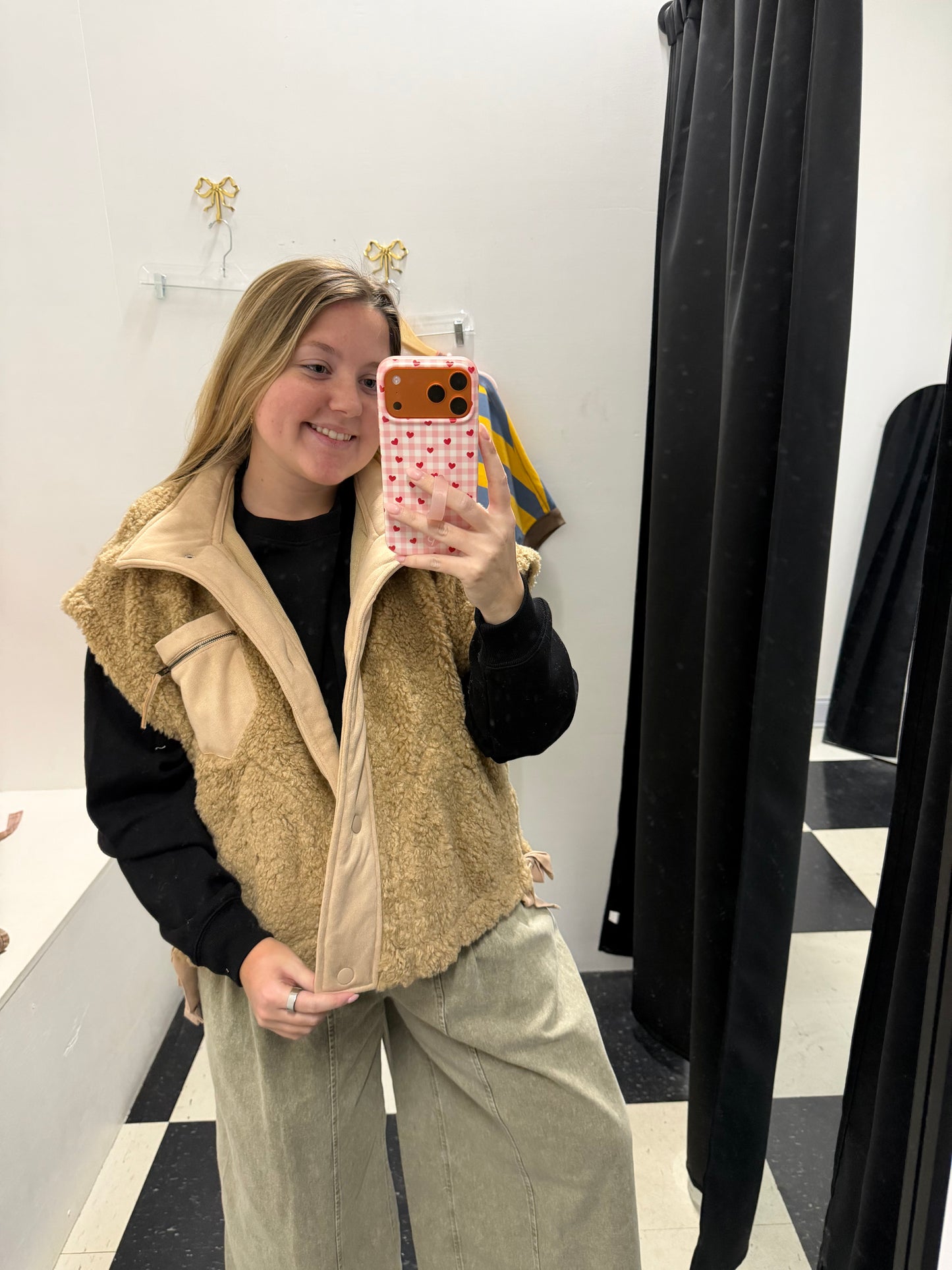 Sherpa Oversized Vest - Caramel