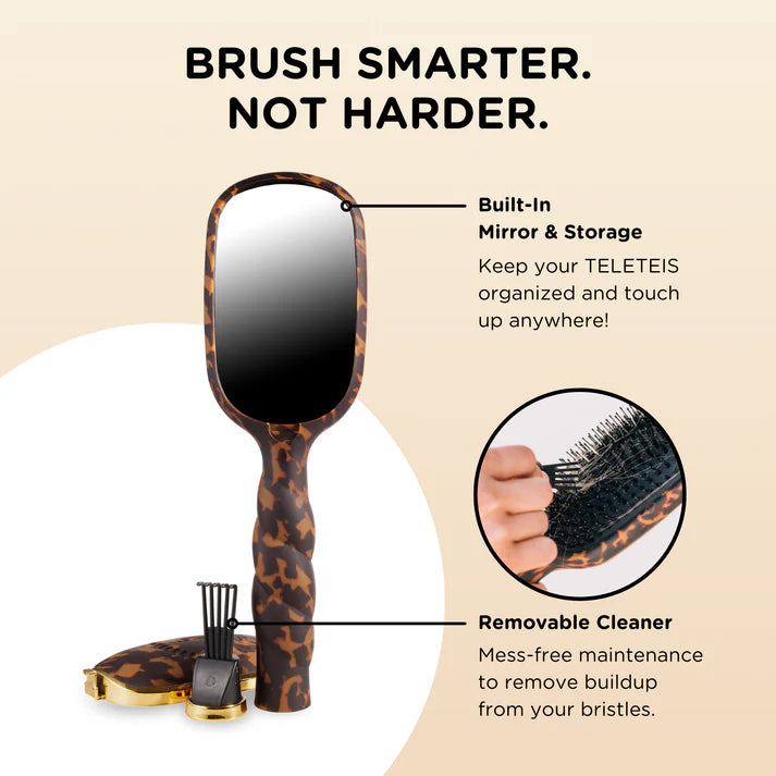 TELETIES - BOAR BRISTLE HAIR BRUSH - TORTOISE