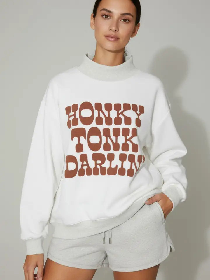 DIVE BAR BABE / HONKY TONK DARLIN REVERSIBLE MOCKNECK