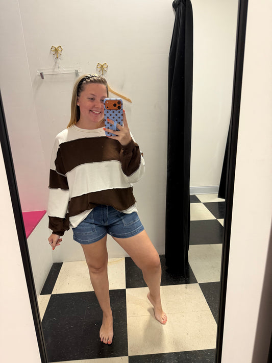 french terry colorblock top
