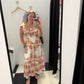 FLORAL TIE SMOCKED MIDI DRESS