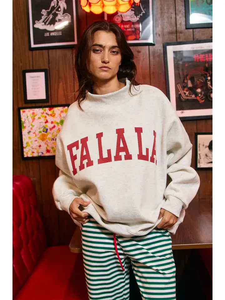 FA LA LA / HO HO HO REVERSIBLE MOCKNECK - FINAL SALE