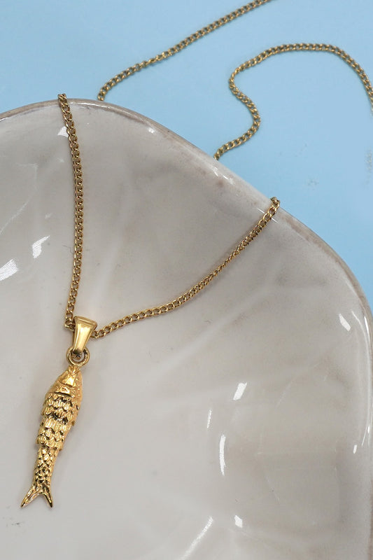 STAINLESS STEEL FISH NECKLACE - TARNISH FREE