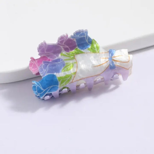 JUMBO FLOWER HAIR CLIP - PURPLE