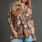 Mixed Paisley Print Boho Blouse