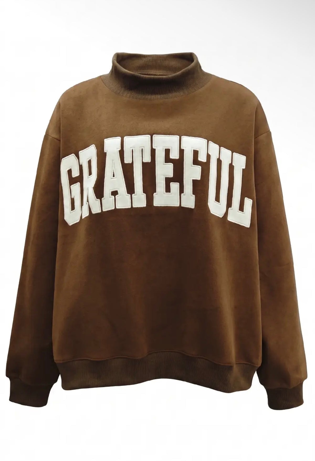 GRATEFUL EMBROIDERED MOCK NECK
