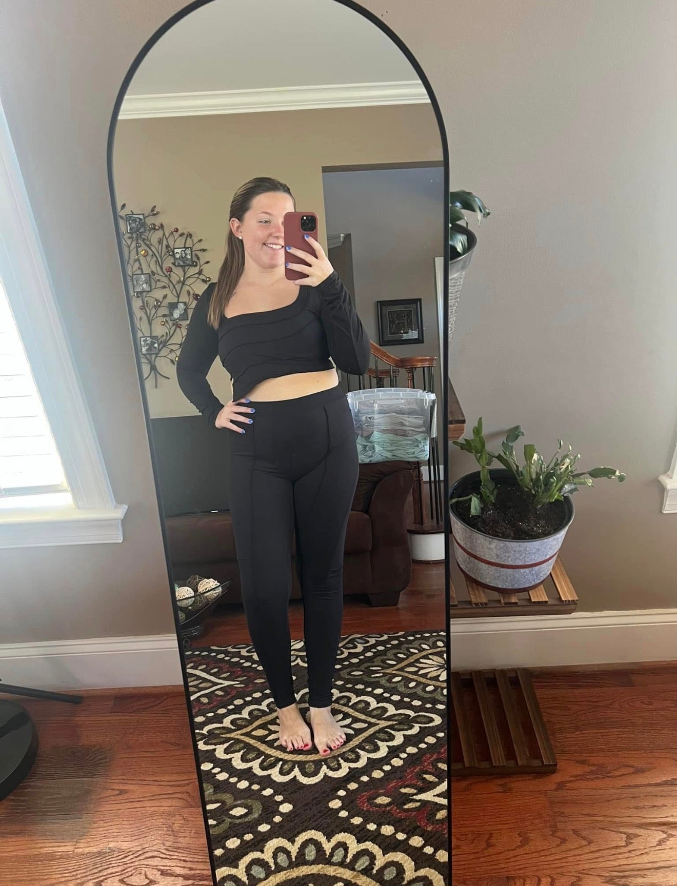 Asymmetrical Workout Leggings - Black