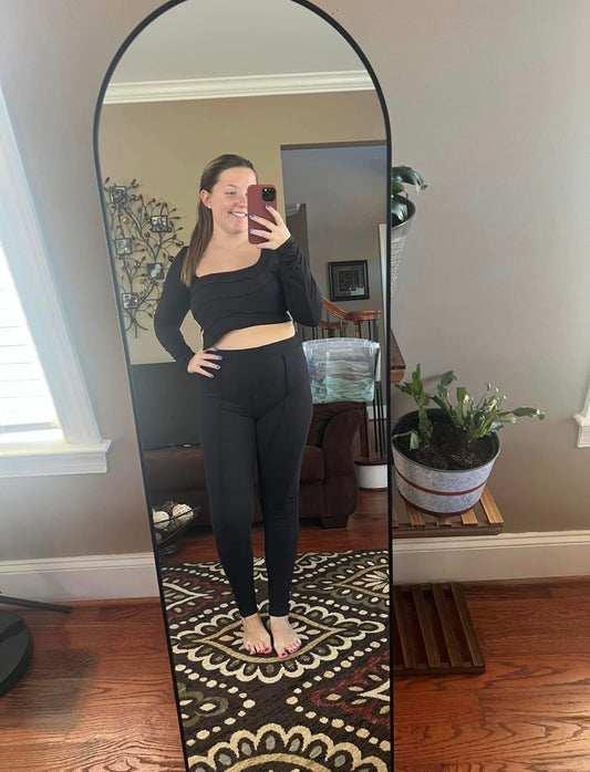 Asymmetrical Workout Leggings - Black