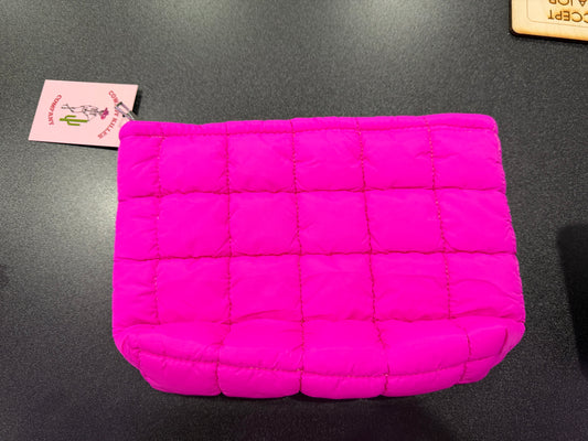 Quilted Puff Bag - Fuchsia