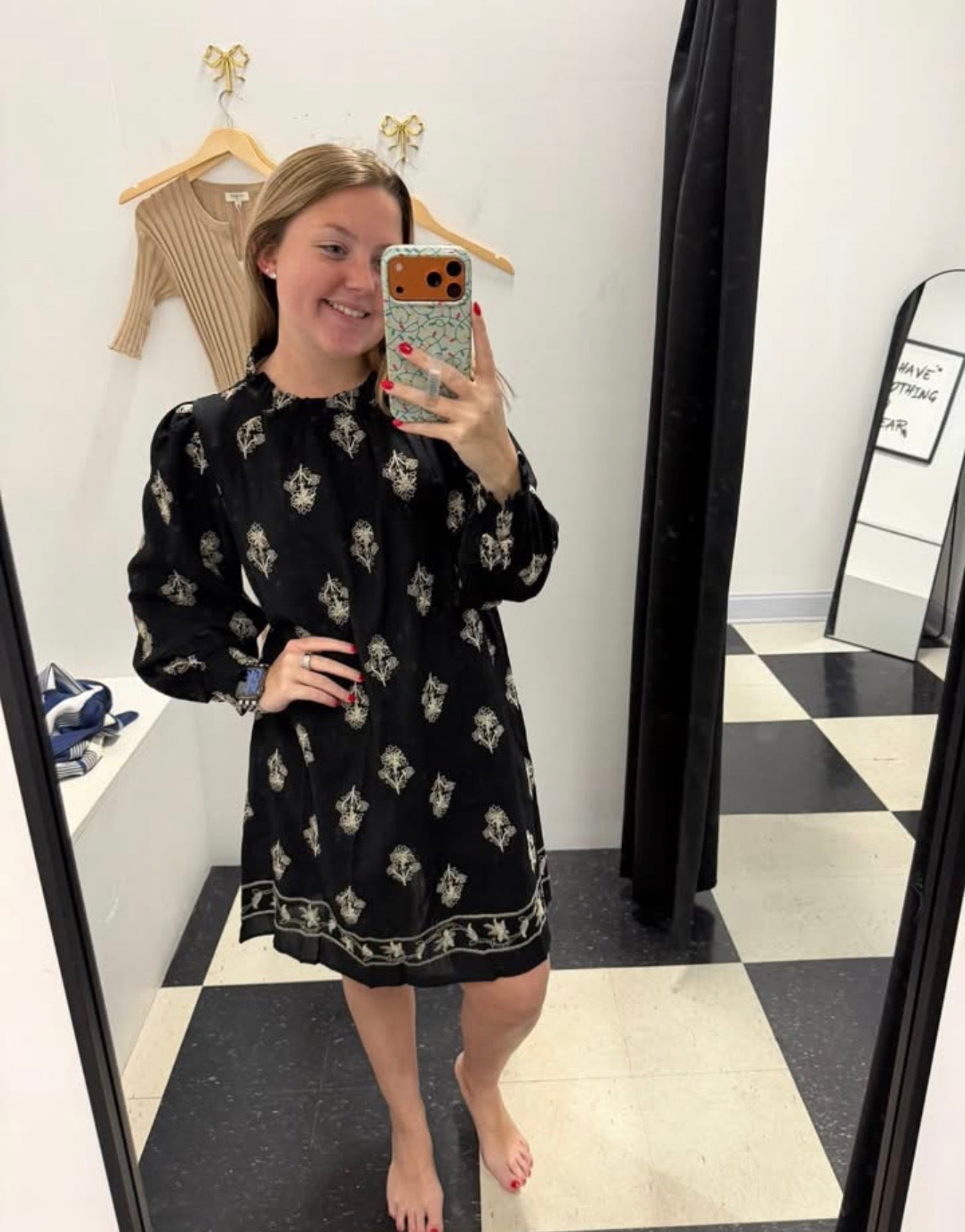 Paisley Embroidered Mini Dress