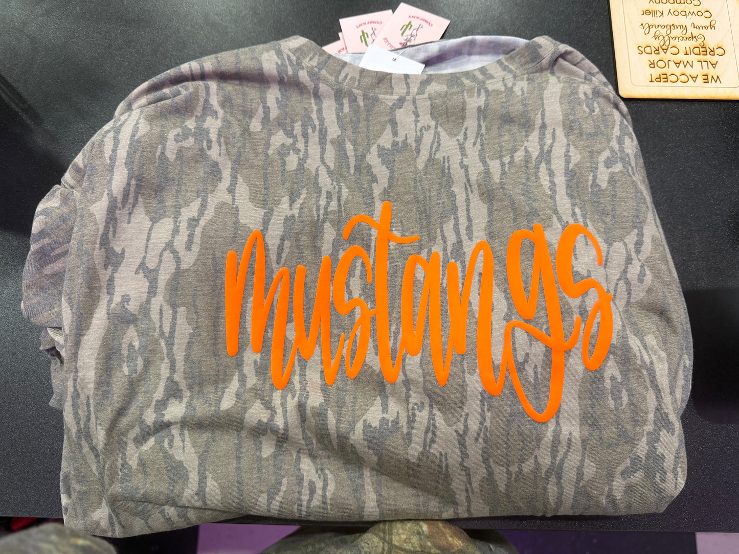 Game Day Bottomland Camo Tee - Mustangs