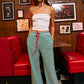 CHRISTMAS CUTIE WIDE LEG LOUNGE PANTS - GREEN - FINAL SALE