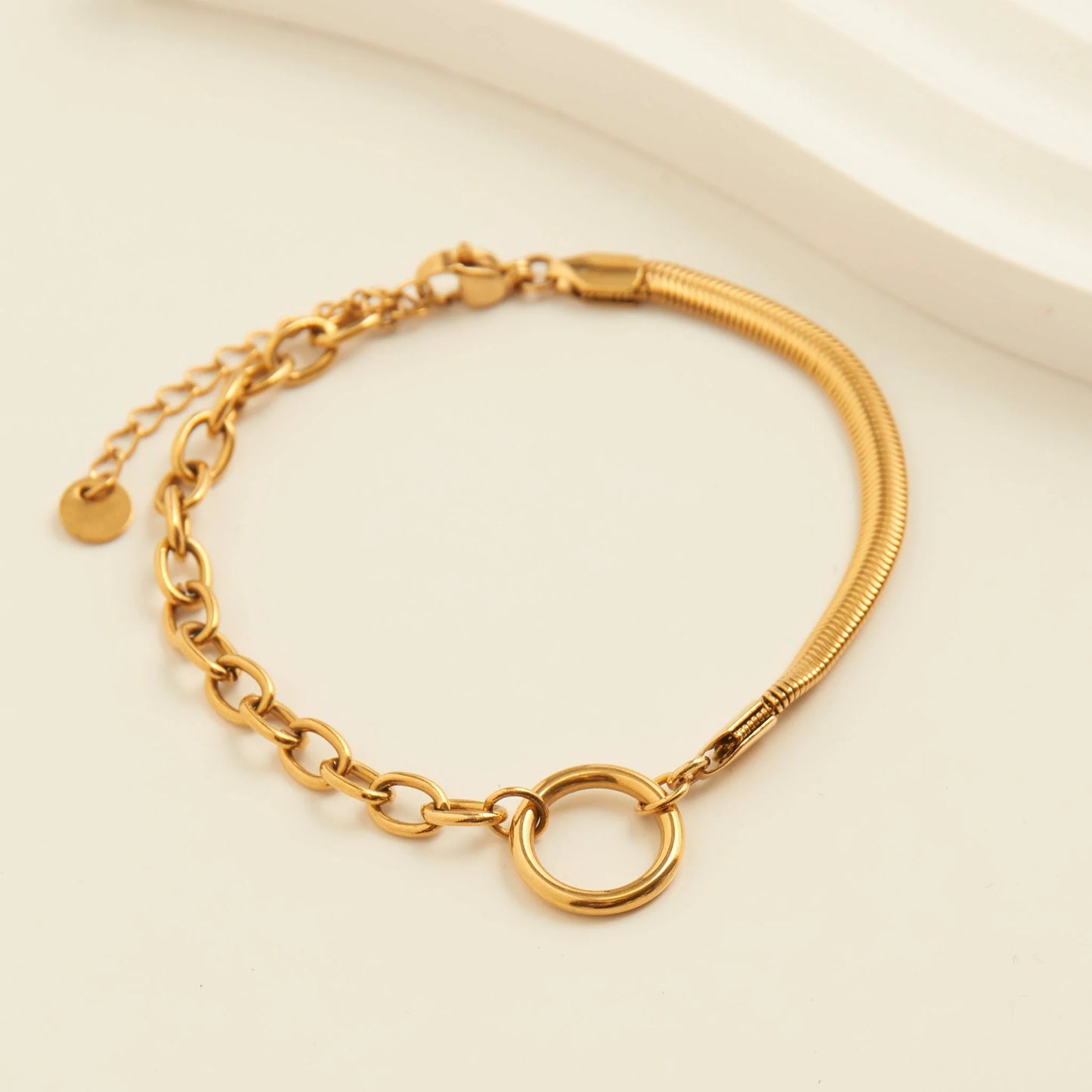 Waterproof Cable & Snake Chain Bracelet
