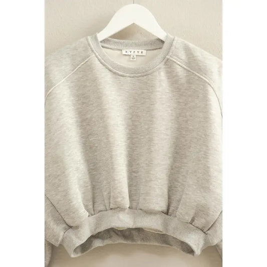 ARCHIE CROPPED SWEATSHIRT -  GRAY