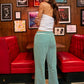 CHRISTMAS CUTIE WIDE LEG LOUNGE PANTS - GREEN - FINAL SALE