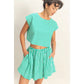 PIPPA STRIPED SKIRT - GREEN