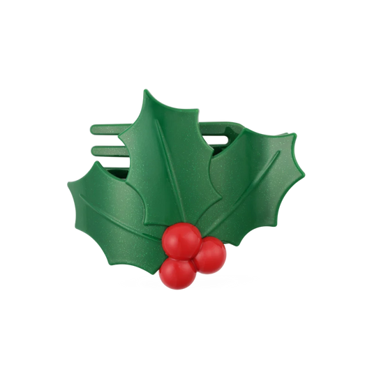 Teleties - Glitter Holly Leaves Flat Hair Clip