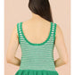 RUFFLE HEM STRIPE TOP - KELLY GREEN