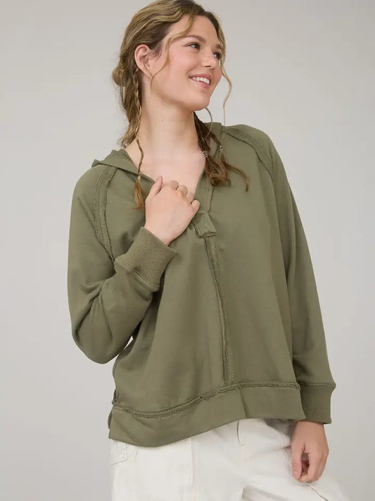 MARLEY RAW EDGE HOODED TOP