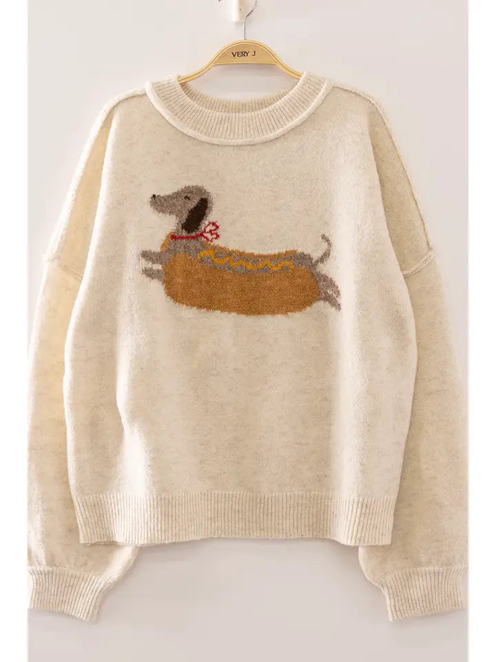 HOT DOG GRAPHIC SWEATER