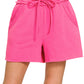 FLEECE RAW HEM SHORTS
