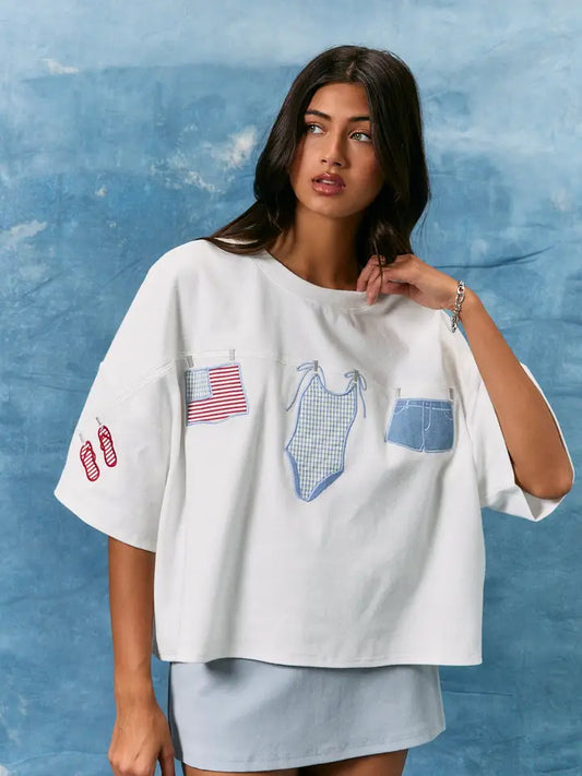 AMERICAN SUMMER ICONS GRAPHIC TOP