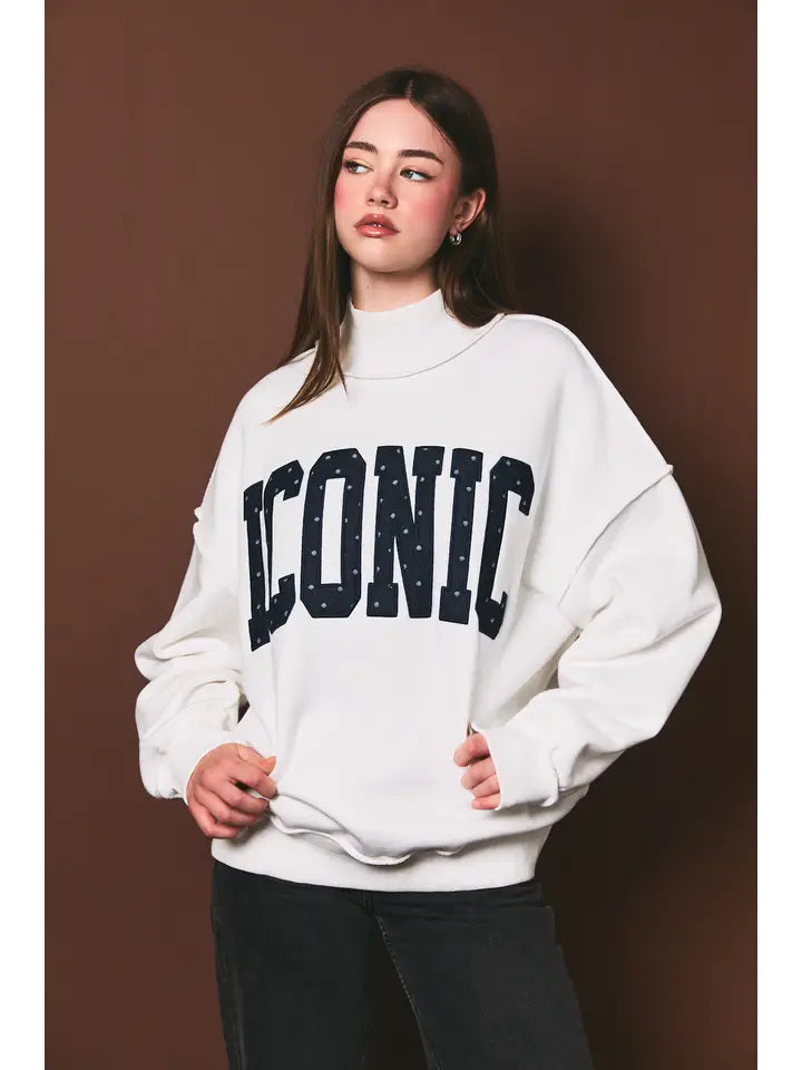 Iconic Graphic Mock Neck