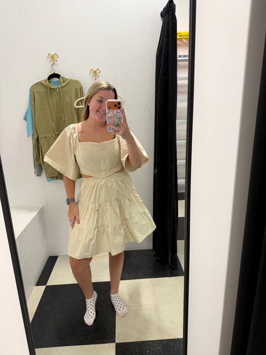 Cut Out Tiered Mini Dress