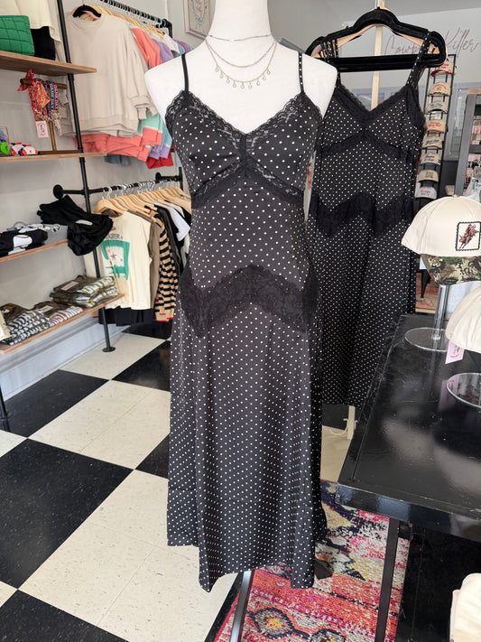 Look My Way Polka Dot Dress - Black