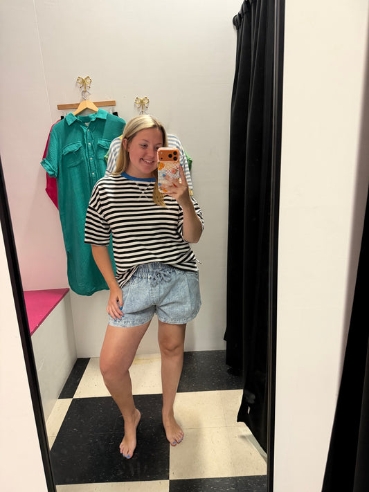 Baker Striped Top - Black