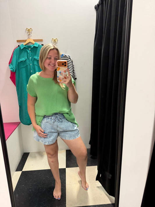 Greeny Gauze Top