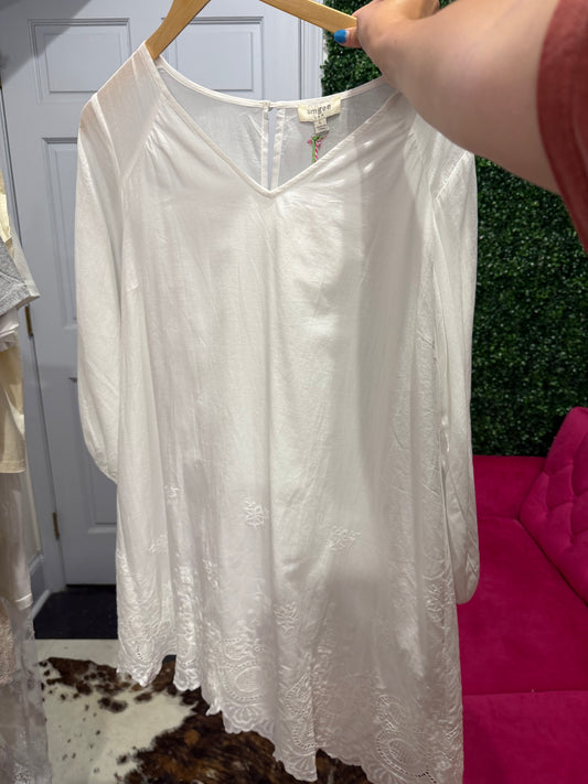Embroidered Hem Mini Dress