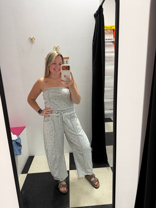 Floral Barrel Leg Jumpsuit