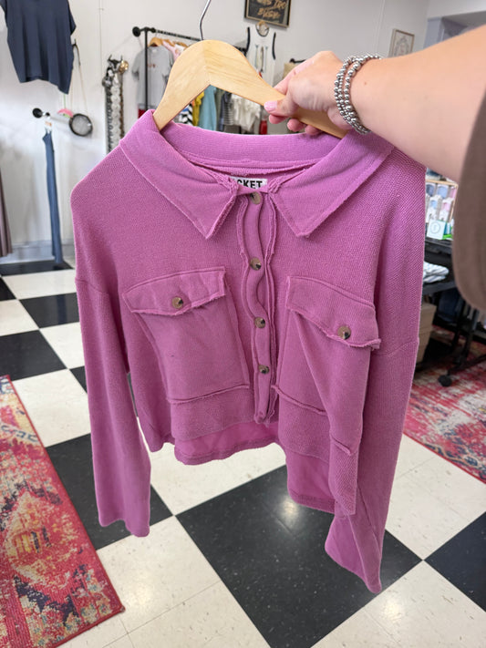 Laura Cropped Shacket - Purple