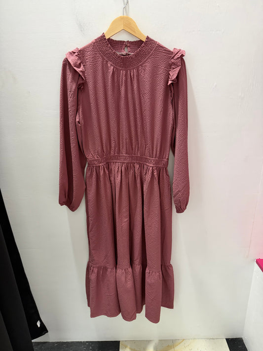 Nelly Textured Midi Dress - Rose