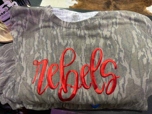 Game Day Bottomland Camo Tee - Rebels