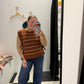 Striped Side Tie Top - Mocha