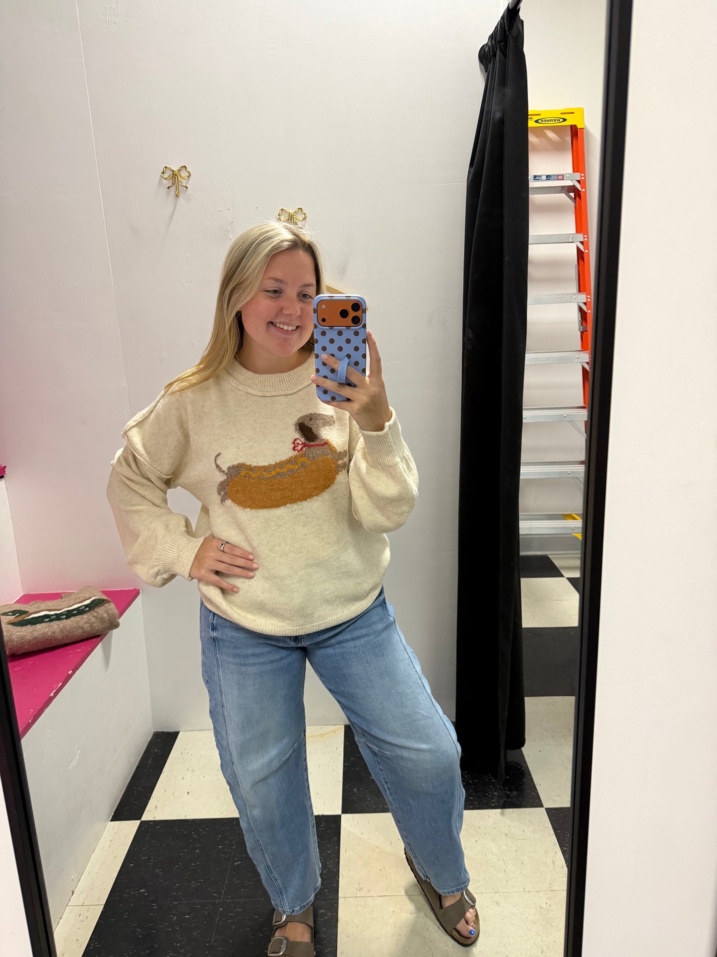 HOT DOG GRAPHIC SWEATER