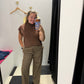 MID RISE WIDE LEG GINGHAM PANTS