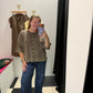 WASHED RIBBED CARDIGAN - DARK BROWN